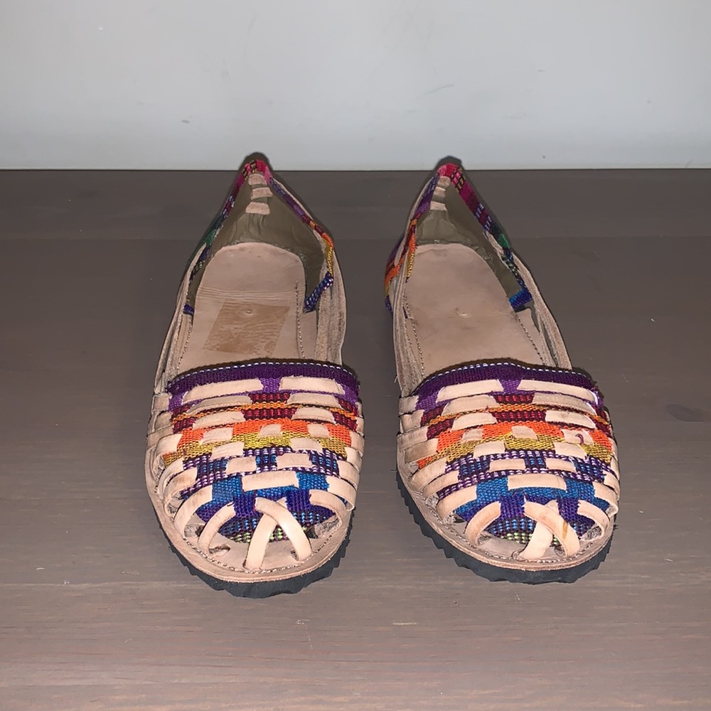 🆕 Handmade Boho Woven Leather and Textile Flats - Women’s Size 39 - Picture 3 of 7